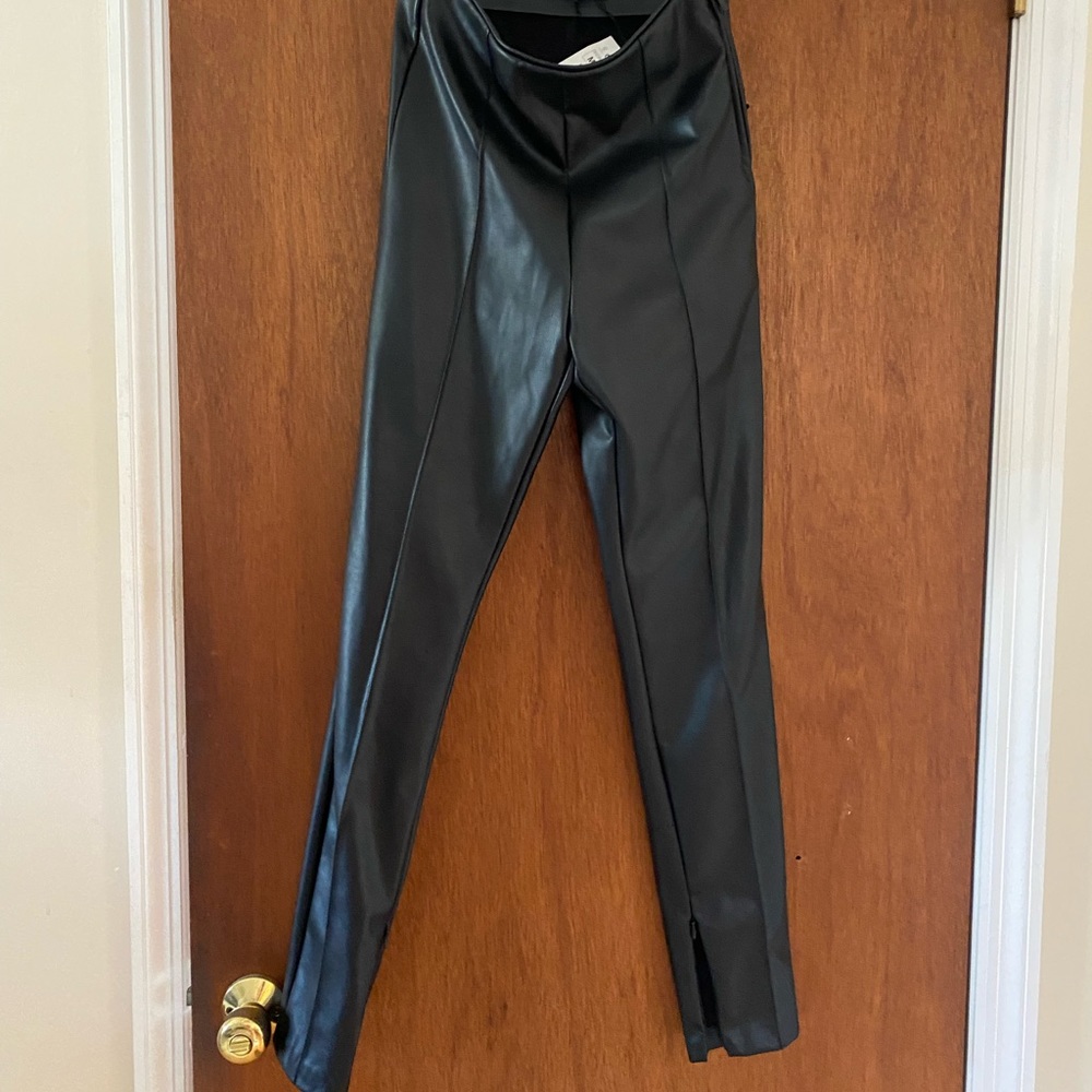 Black pleather pants by Zara